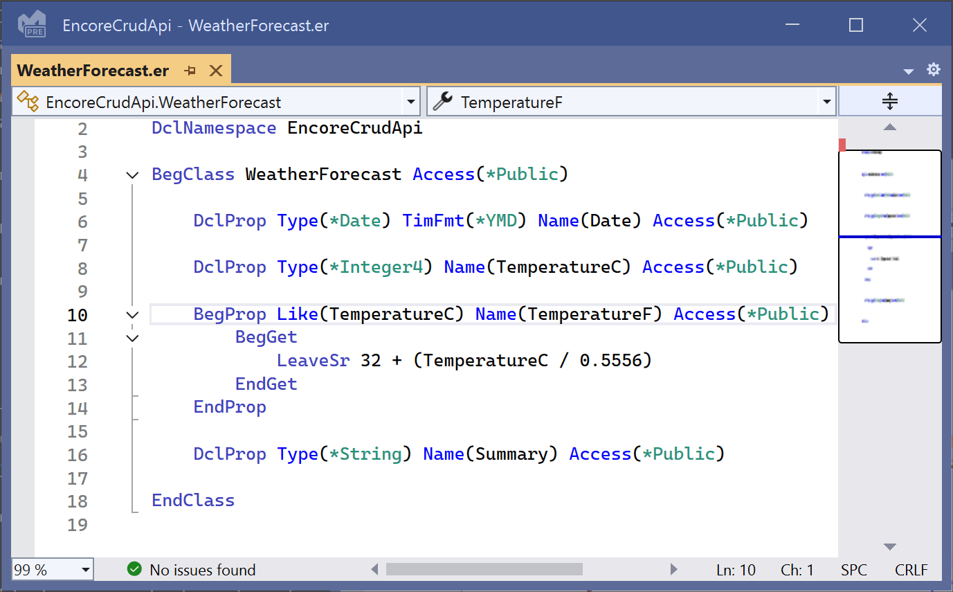 Animation displaying the collapsibility of code regions.