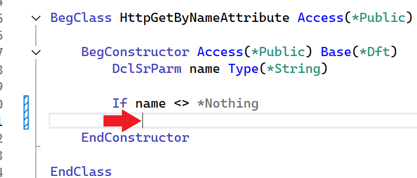 Smart indenting after an `If` statement.