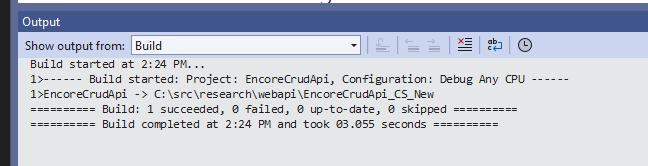 Successful migration output to the new output directory.